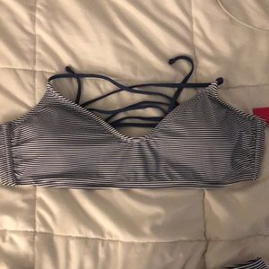 Xhilaration blue and white strip bikini, target